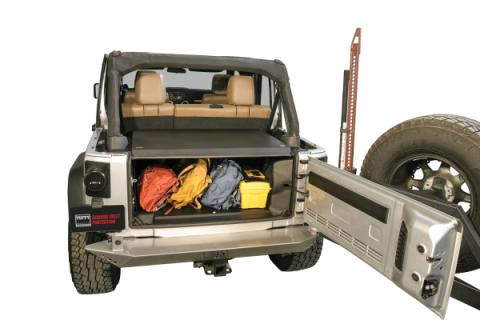 Deluxe Cargo Enclosure - 11-18 Wrangler JK Rear Seats Must Be Removed on 2-Door Models Black Tuffy Security Products