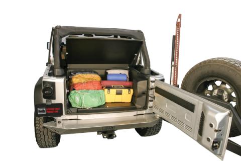 Deluxe Cargo Enclosure - 11-18 Wrangler JK Rear Seats Must Be Removed on 2-Door Models Black Tuffy Security Products