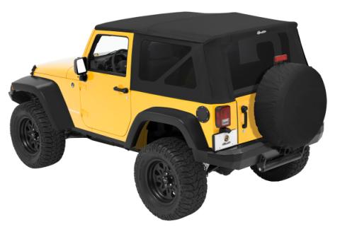 Replace-A-Top for OEM Hardware For Jeep 2010-2018 Wrangler JK 2 Door Tinted Black Diamond Sailcloth No Door Skins Included Bestop