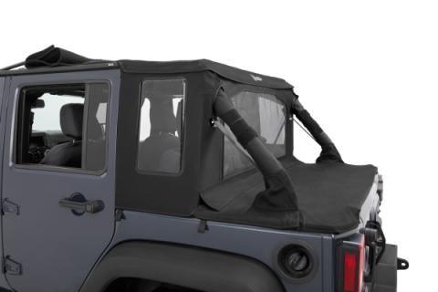 Jeep Wrangler Halftop Soft Top Conversion Kit For Jeep 2007-2018 Wrangler JK 4 Door Black Diamond Bestop