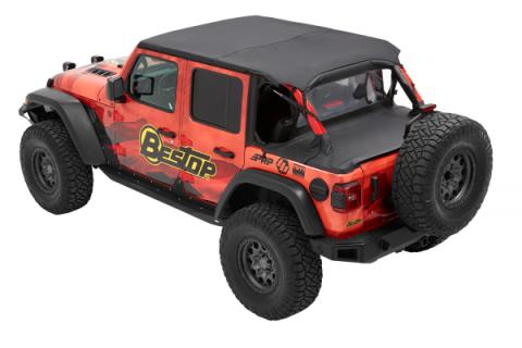 Cargo Deck Covers For Jeep 2018-2023 Wrangler JL 4 Door Factory Soft top Removed No Belt Rail Channels Black Diamond Bestop