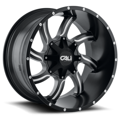 Cast Aluminum Wheels Twisted 9102 SB 20x9 Milled Spokes Satin Black 5 On 127/5 On139.7 Bolt Pattern 0 Offset Cali Offroad Wheels