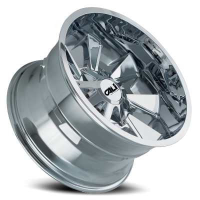 Cast Aluminum Wheels Distorted 9106 CH 24x12 Chrome 6 On 135/6 On139.7 Bolt Pattern -44 Offset Cali Offroad Wheels