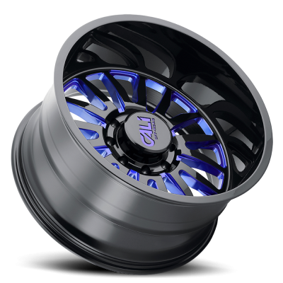 Cast Aluminum Wheels Summit 9110 GB-BL 24x14 Blue Milled Spokes Gloss Black 6 On 135 Bolt Pattern -76 Offset Cali Offroad Wheels