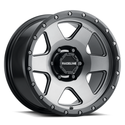 Aluminum Wheels 20x9 Boost 946G Satin Gunmetal Gray 6 Spoke 0 Offset 8 on 165.1 Bolt Pattern 130.81 Bore Raceline