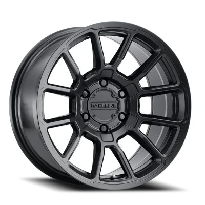 Aluminum Wheels 17x8.5 Gauge 950B Satin Black Multi Spoke 0 Offset 5 on 139.7 Bolt Pattern 106.5 Bore Raceline