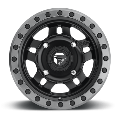 Aluminum Wheels 14X7 Anza UTV D557 4 On 110 Matte Black Beadlock 79.4 Bore 13 Offset 5 Spoke Fuel Off Road Wheels