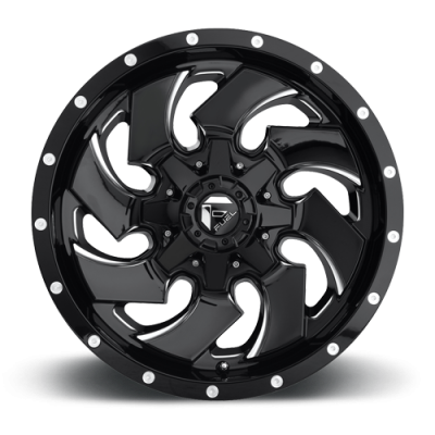 Aluminum Wheels 20X9 Cleaver D574 5 On 114.3/5 On 127 Gloss Black/Milled 78.1 Bore 1 Offset 8 Spoke Fuel Off Road Wheels