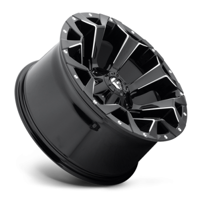 Aluminum Wheels 17X9 Assault D576 5 On 114.3/5 On 127 Gloss Black/Milled 78.1 Bore 1 Offset 8 Spoke Fuel Off Road Wheels