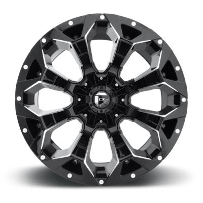 Aluminum Wheels 20X10 Assault D576 5 On 114.3/5 On 127 Gloss Black/Milled 78.1 Bore -18 Offset 8 Spoke 49 Lbs Fuel Off Road Wheels