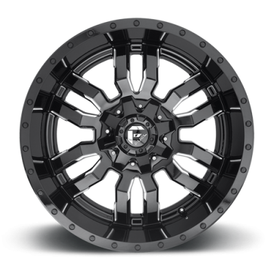 Aluminum Wheels 22X12 Sledge D595 5 On 139.7/5 On 150 Gloss Black Milled 110.1 Bore -44 Offset Fuel Off Road Wheels