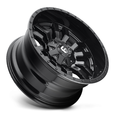 Aluminum Wheels 18X9 Sledge D596 5 On 114.3/5 On 127 Matte Black/Gloss Black Lip 78.1 Bore -12 Offset Fuel Off Road Wheels