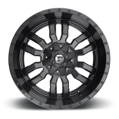 Aluminum Wheels 18X9 Sledge D596 5 On 114.3/5 On 127 Matte Black/Gloss Black Lip 78.1 Bore -12 Offset Fuel Off Road Wheels