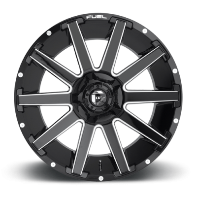 Aluminum Wheels 24X14 Contra D615 5 On 127/5 On 139.7 Gloss Black/Milled 87.1 Bore -75 Offset Multi Spoke Fuel Off Road Wheels