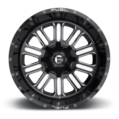 Aluminum Wheels 20X10 Hardline D620 5 On 114.3/5 On 127 Gloss Black/Milled 78.1 Bore -18 Offset Fuel Off Road Wheels