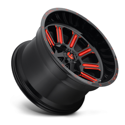 Aluminum Wheels 22X12 Hardline D621 5 On 114.3/5 On 127 Gloss Black/Candy Red 78.1 Bore -44 Offset Fuel Off Road Wheels