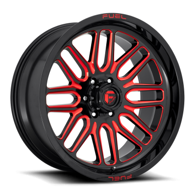 Aluminum Wheels 20X9 Ignite D663 5 On 127 Gloss Black Red Tinted Clear 71.5 Bore 1 Offset Fuel Off Road Wheels
