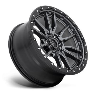Aluminum Wheels 22X10 Rebel D680 6 On 135 Matte Gunmetal Gray Black Bead Ring 87.1 Bore -13 Offset Fuel Off Road Wheels