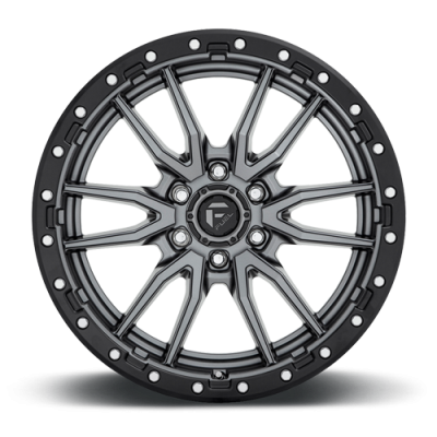 Aluminum Wheels 22X10 Rebel D680 6 On 135 Matte Gunmetal Gray Black Bead Ring 87.1 Bore -13 Offset Fuel Off Road Wheels