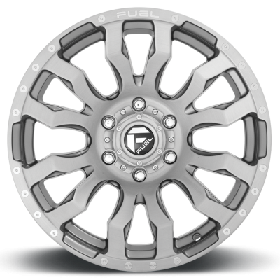 Aluminum Wheels 22X10 Blitz D693 5 On 127 Brushed Gunmetal Gray Tinted Clear 71.5 Bore -18 Offset Multi Spoke Fuel Off Road Wheels