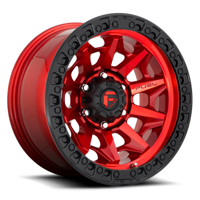 Aluminum Wheels 20X10 Covert D695 5 On 127 Candy Red Black Bead Ring 71.5 Bore -18 Offset Multi Spoke Fuel Off Road Wheels