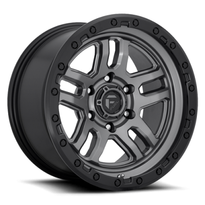 Aluminum Wheels 17X9 AMMO D701 5 On 127 Matte Gunmetal Gray W/Black Bead Ring 71.5 Bore 1 Offset 5 Spoke Fuel Off Road Wheels