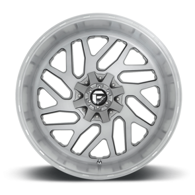 Aluminum Wheels 24X12 Triton Platinum D715 5 On 127/5 On 139.7 Brush Gunmetal Gray/Clear Tint 87.1 Bore -44 Offset Mesh Spoke Fuel Off Road Wheels