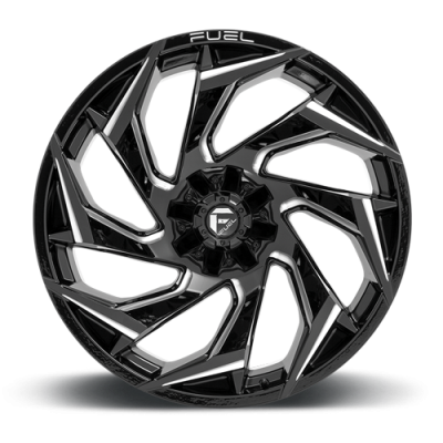 Aluminum Wheels 17X9 Reaction D753 5 On 114.3/5 On 127 Gloss Black/Milled 78.1 Bore 1 Offset Fuel Off Road Wheels