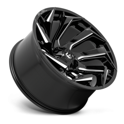 Aluminum Wheels 20X9 Reaction D753 5 On 114.3/5 On 127 Gloss Black/Milled 78 Bore 1 Offset Fuel Off Road Wheels