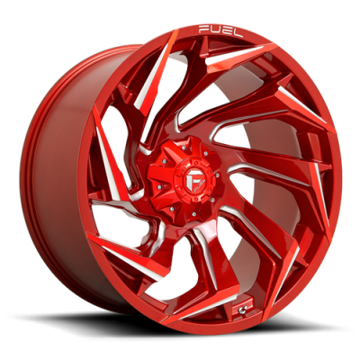 Aluminum Wheels 22X12 Reaction D754 5 On 127/5 On 139.7 Candy Red Milled 87.1 Bore -44 Offset Fuel Off Road Wheels