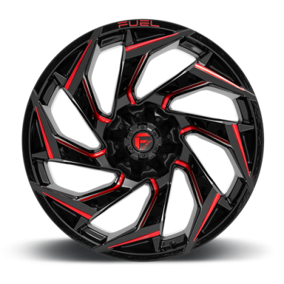 Aluminum Wheels 17X9 Reaction D755 5 On 114.3/5 On 127 Gloss Black Milled Red Tint 78.1 Bore 1 Offset Fuel Off Road Wheels