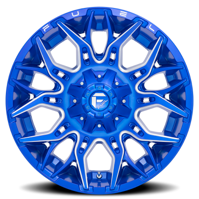 Aluminum Wheels 22X10 Twitch D770 5 On 114.3/5 On 127 Anodized Blue Milled 78 Bore -18 Offset Fuel Off Road Wheels
