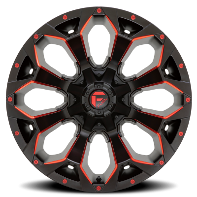 Aluminum Wheels 17X9 Assault D787 5 On 114.3/5 On 127 Matte Black Milled Red Tint 78.1 Bore 1 Offset Fuel Off Road Wheels