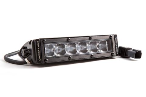 6 Inch LED Light Bar Single Row Straight SS6 White Wide Light Bar Single Diode Dynamics