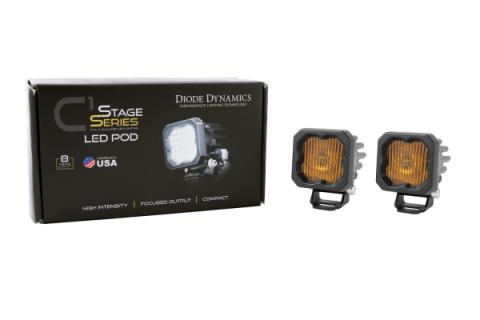 Stage Series C1 LED Pod Yellow SAE Fog Standard ABL Pair Diode Dynamics