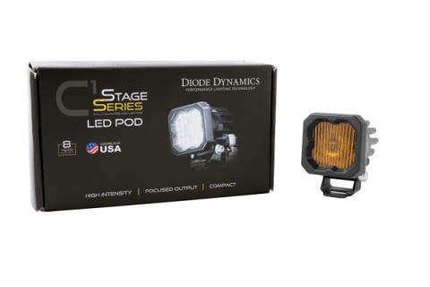 Stage Series C1 LED Pod Yellow SAE Fog Standard ABL Each Diode Dynamics