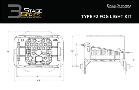 SS3 Sport Type F2 Kit ABL White SAE Fog Diode Dynamics