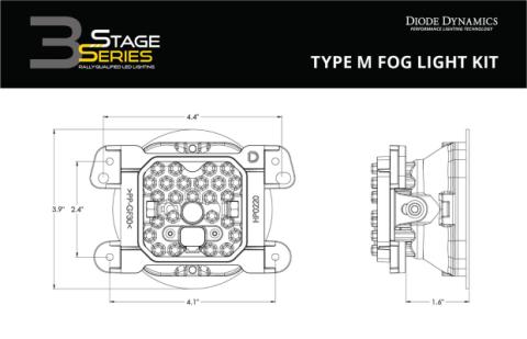 SS3 Pro Type M Kit ABL Yellow SAE Fog Diode Dynamics
