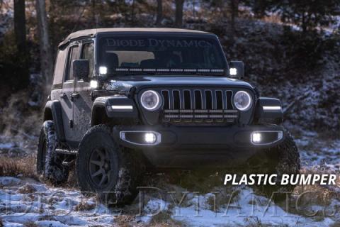 SS3 LED Fog Light Kit for 2018-2021 Jeep JL Wrangler White SAE Fog Max w/ Backlight Type M Bracket Kit Diode Dynamics