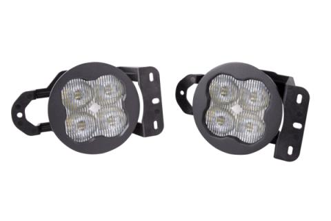 SS3 LED Fog Light Kit for 2018-2021 Jeep JL Wrangler White SAE Fog Sport w/ Backlight Type MS Bracket Kit Diode Dynamics
