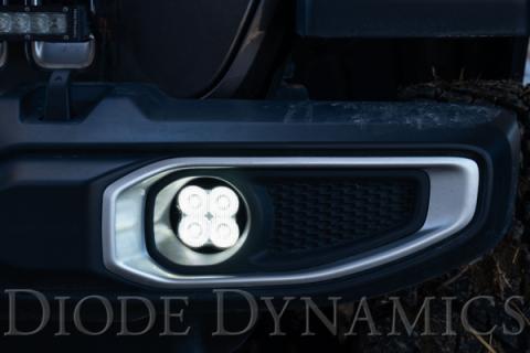 SS3 LED Fog Light Kit for 2020-2021 Jeep Gladiator Yellow SAE Fog Pro w/ Backlight Type MS Bracket Kit Diode Dynamics