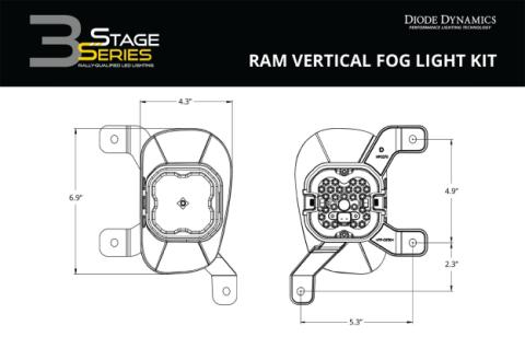 SS3 Max Type Ram Vert Kit ABL White SAE Fog Diode Dynamics