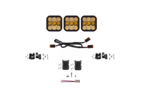 SS5 Pro Universal CrossLink 3-Pod Lightbar Yellow Combo Diode Dynamics