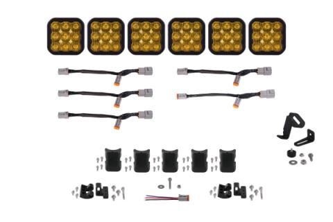 SS5 Pro Universal CrossLink 6-Pod Lightbar Yellow Driving Diode Dynamics