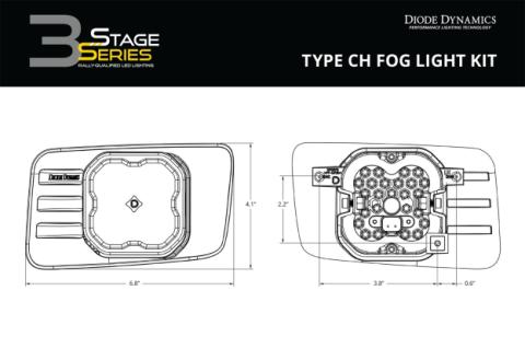 SS3 Type CH LED Fog Light Kit Pro ABL Yellow SAE Fog Diode Dynamics