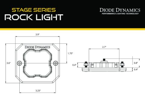 Stage Series Rock Light Flush Mount Adapter Kit (one) Diode Dynamics