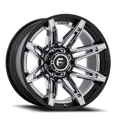 Aluminum Wheels 22X10 Brawl FC401PB 6 On 135 Chrome/Gloss Black Lip 87.1 Bore -18 Offset Fuel Off Road Wheels