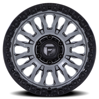 Aluminum Wheels 17X9 Rincon SBL FC857AB 5 On 127 Matte Gunmetal Gray Matte Black Lip 71.5 Bore 1 Offset Fuel Off Road Wheels