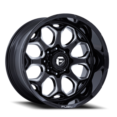 Aluminum Wheels 20X9 Scepter FC862 BE 5 On 127 Gloss Black Milled 71.5 Bore 1 Offset Fuel Off Road Wheels