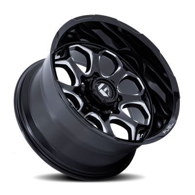 Aluminum Wheels 20X9 Scepter FC862 BE 5 On 127 Gloss Black Milled 71.5 Bore 1 Offset Fuel Off Road Wheels